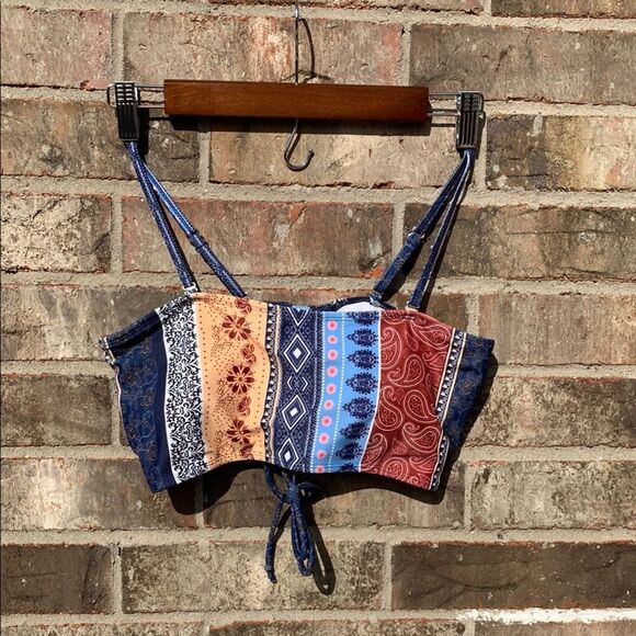 Take 50% OFF- SHEIN Boho Patchwork Crop Top, Size-L - Picture 1 of 4